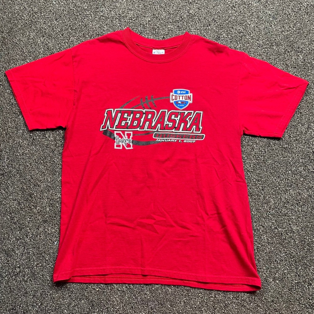 Vintage Jerzees Nebraska Huskers 2007 Cotton Bowl T-Shirt Red Mens Medium - Picture 2 of 6